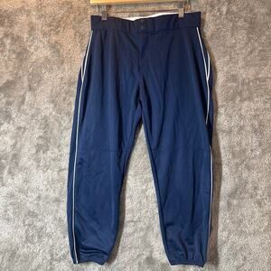 Alleson Athletic Navy Blue Softball Pants Pants Women L Large White Side Stripe